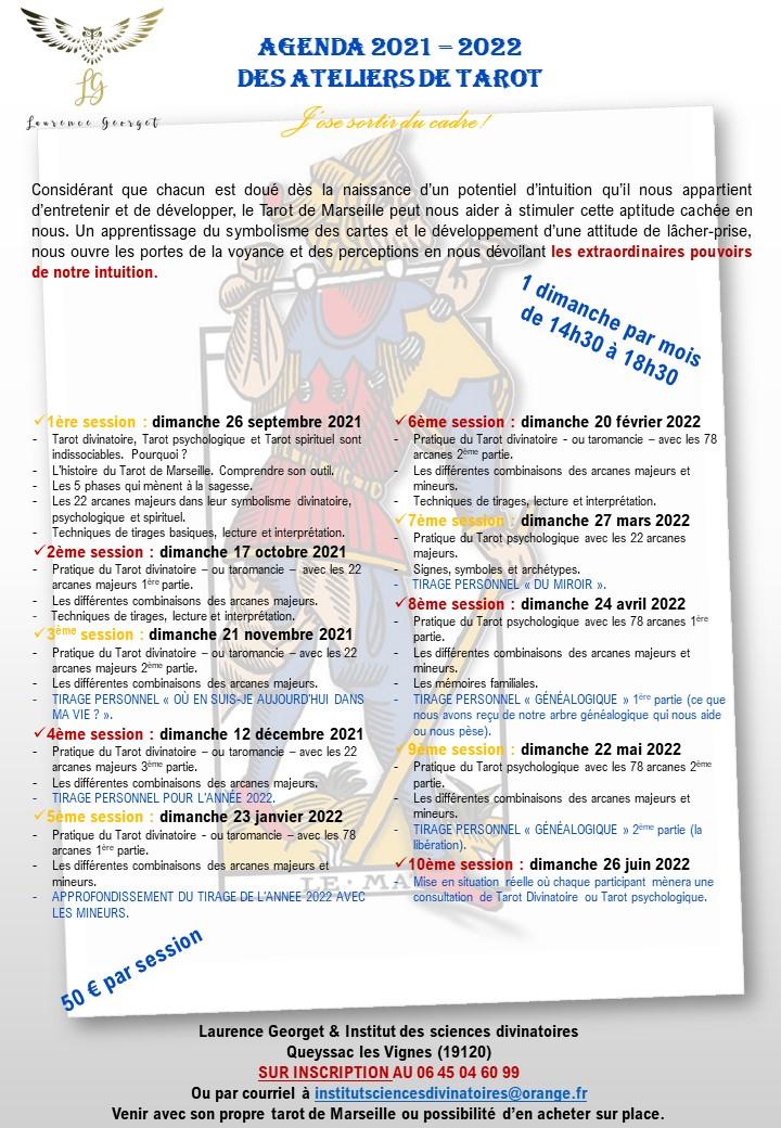 Ateliers tarot 2021 2022